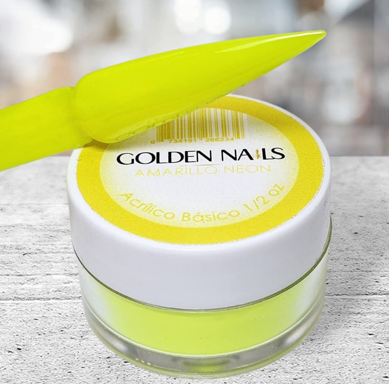 ACRILICO AMARILLO NEON GOLDEN NAILS